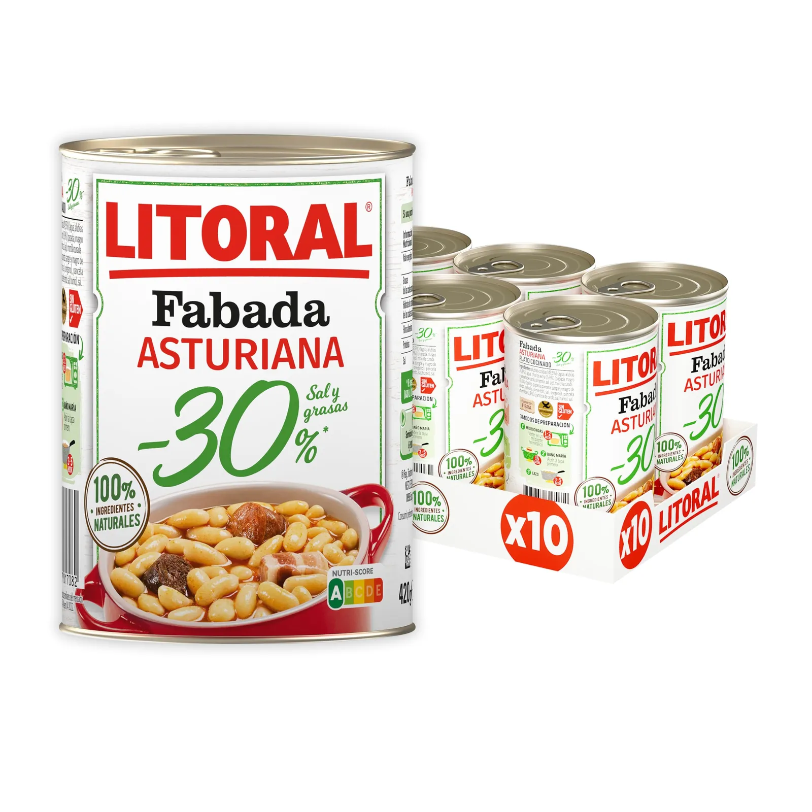 20x Litoral Fabada Asturiana -30% Sal/Grasa 420g