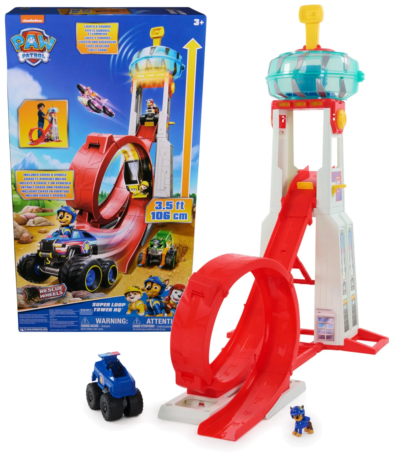 Patrulla Canina Super Loop Tower HQ: Torre de 1m con Luces y Sonidos