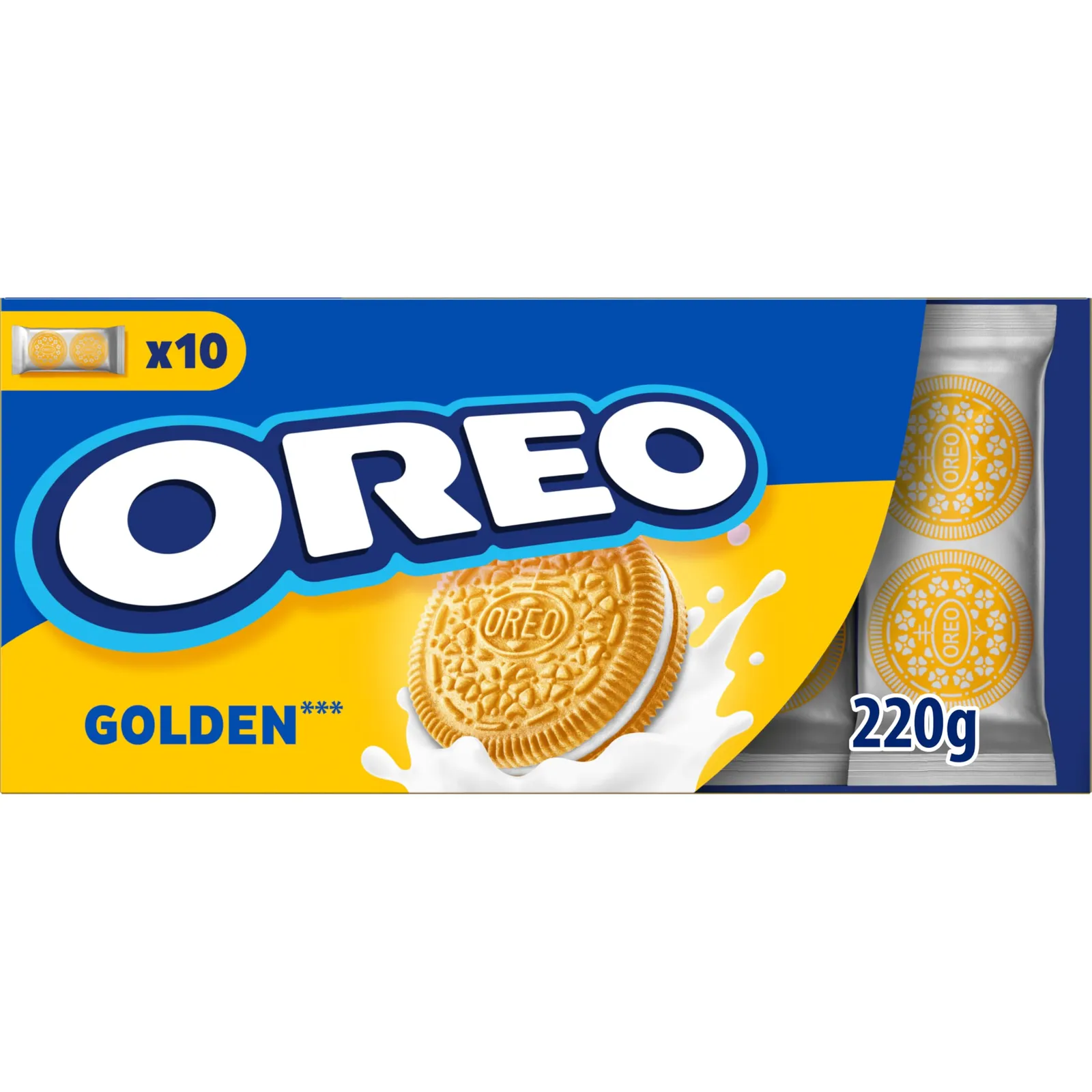 3x Paquetes Oreo Golden Vainilla 220g