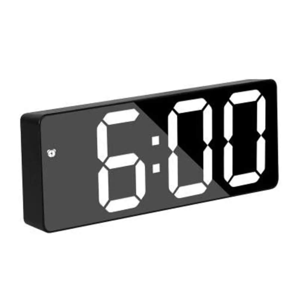 TSV Reloj Despertador LED Espejo con USB y Luz Nocturna