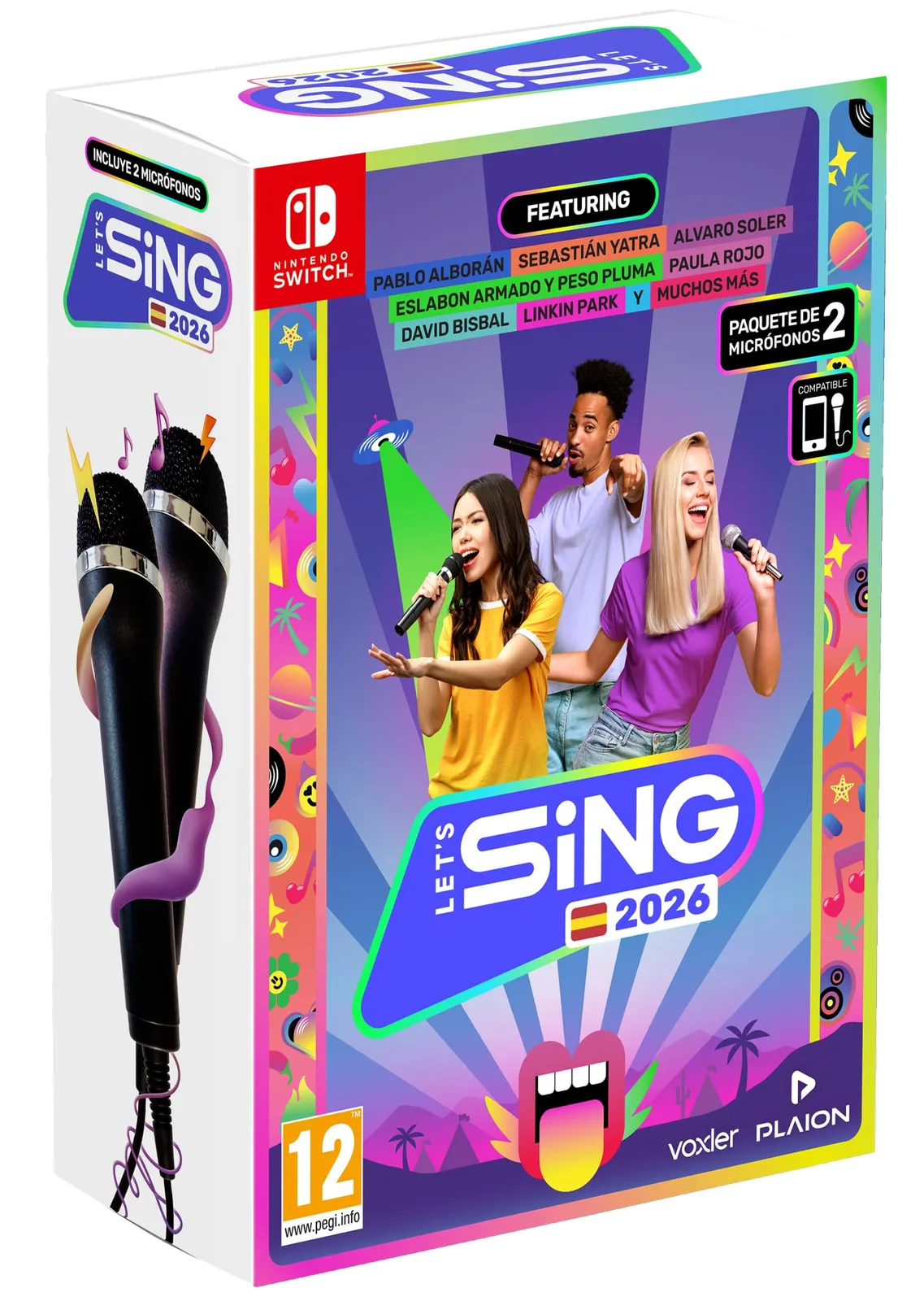 Let's Sing 2026 con 2 Micrófonos para Nintendo Switch (Versión Española)