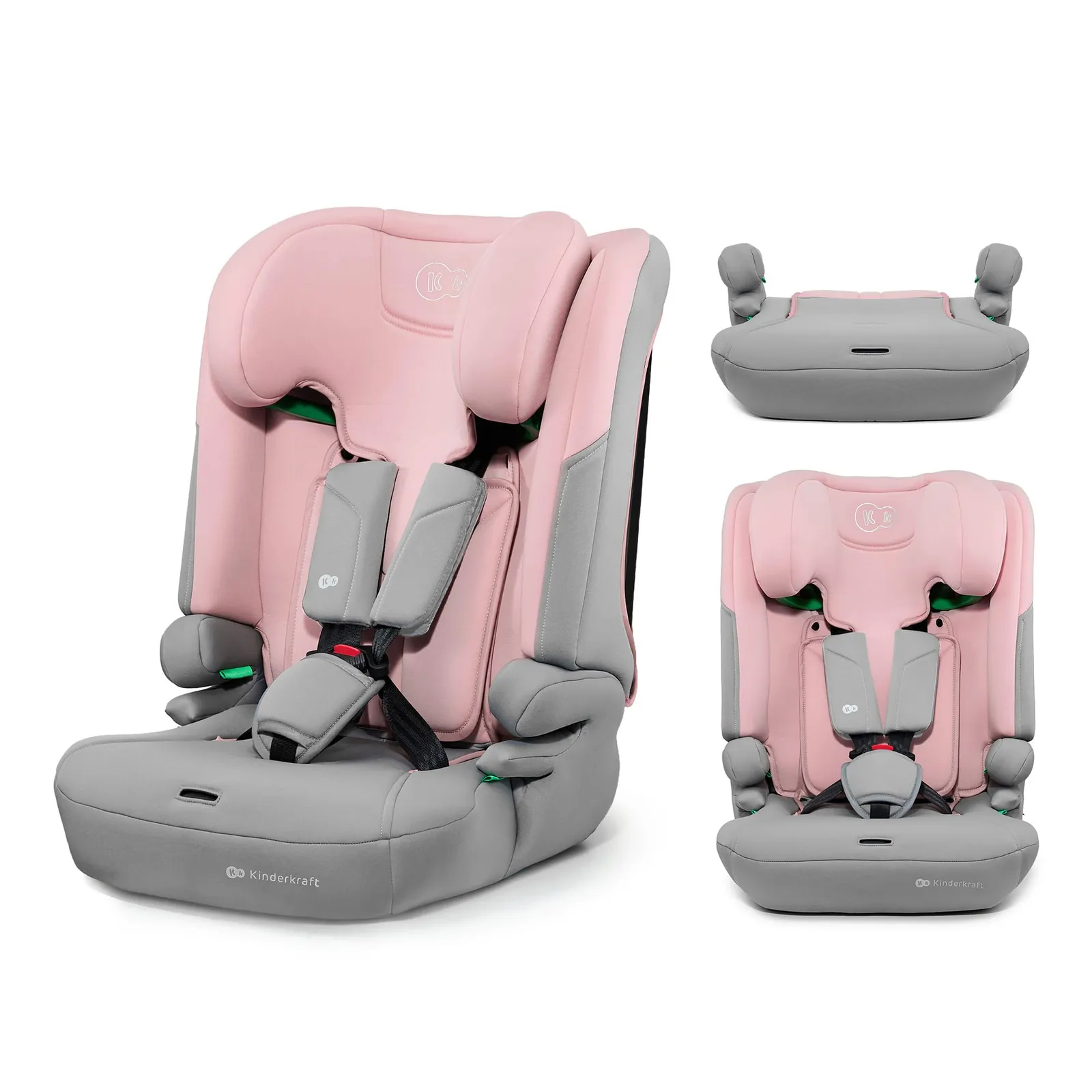 Silla de coche Kinderkraft I-COMFY: Ajustable (76-150 cm), Sistema Easy Grow, Rosa