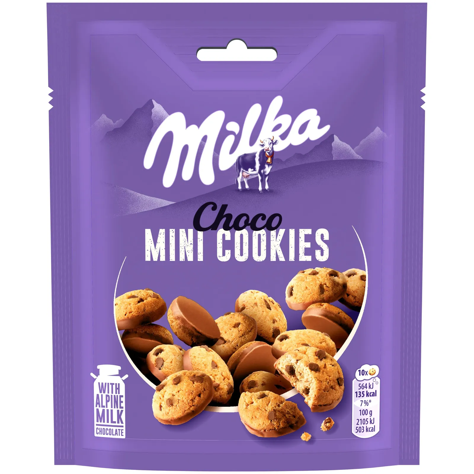 Mini Cookies Chocolate con Leche Milka, Paquete 8 x 110gr
