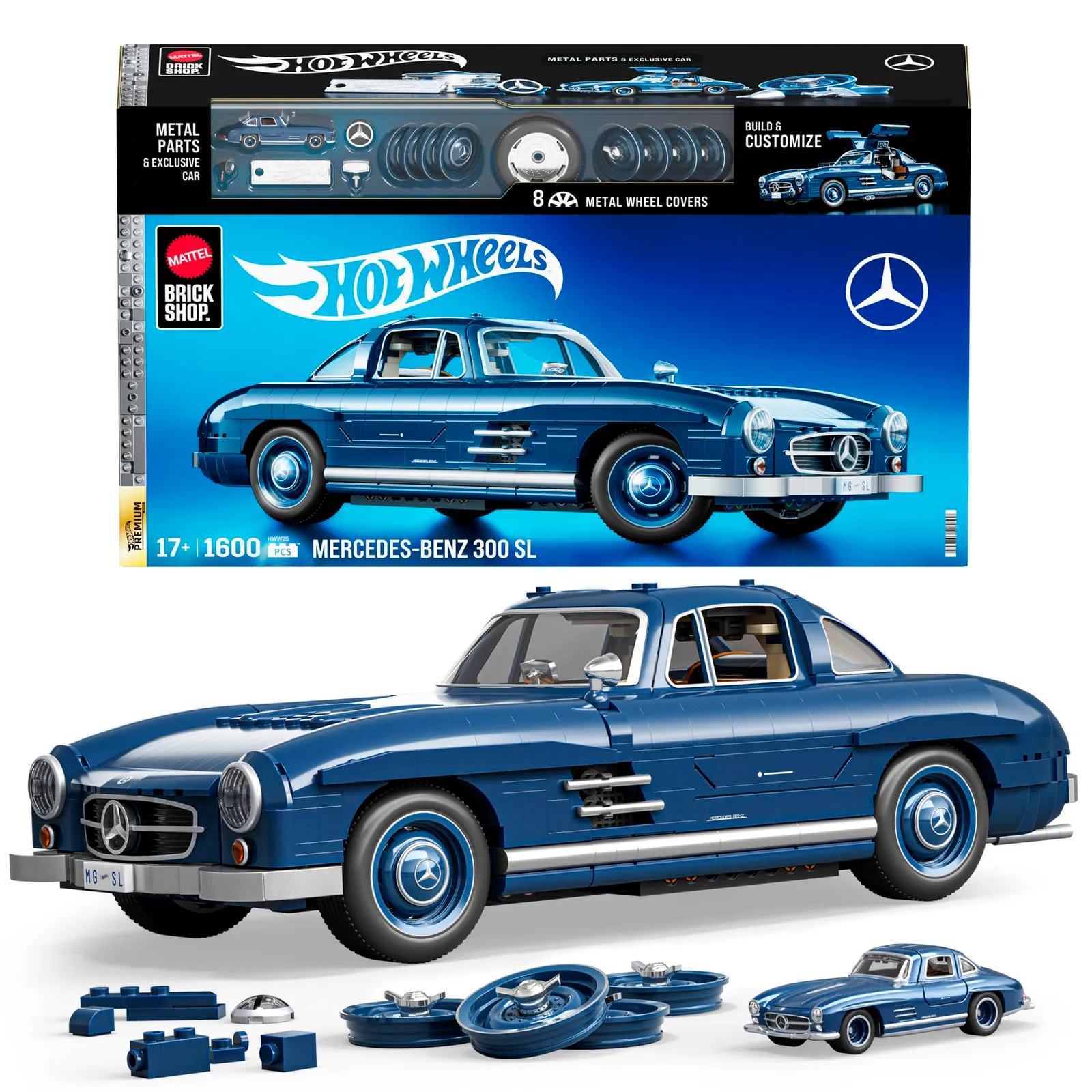 Mattel Brick Shop Mercedes 300 SL: Set Coleccionista 1600 Piezas