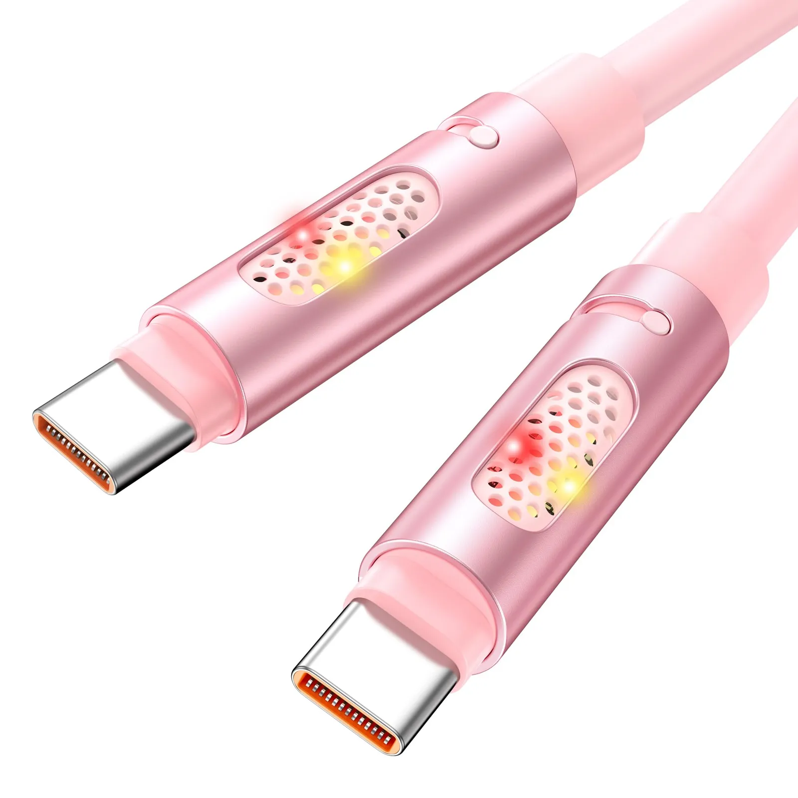 Cable USB C RAVIAD 1M, 240W PD3.1 QC3.0 con luz RGB para móviles, portátiles y tablets