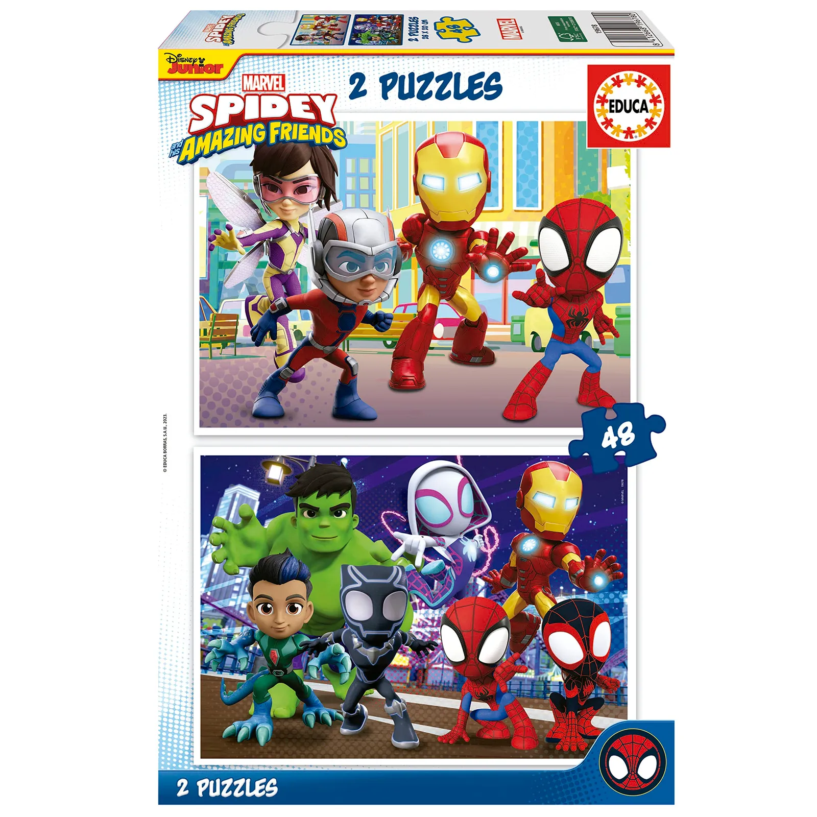 Set 2 Puzzles Educa 48 Piezas Spidey & Friends Marvel para niños +4 años