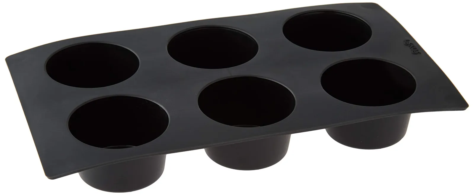 Molde para 6 muffins Lékué de silicona platino, color negro