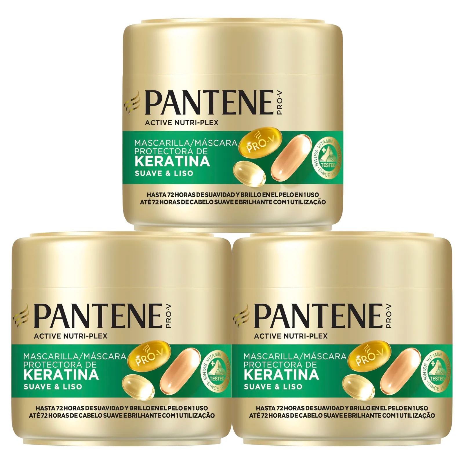 Pack 3x300ml Mascarilla Pantene Pro-V Protectora de Keratina