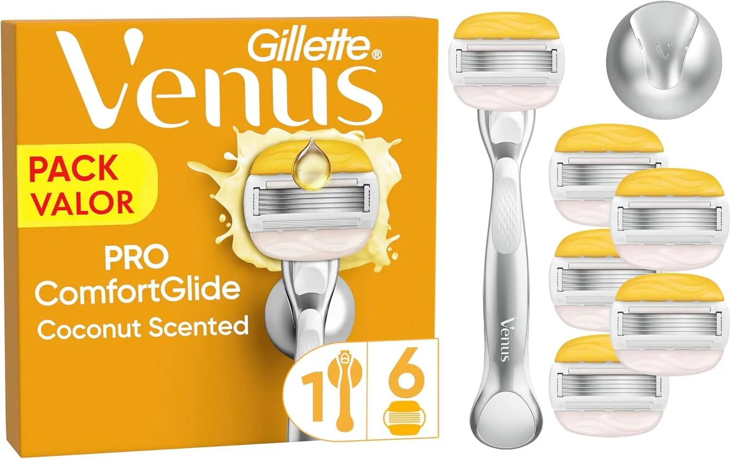 Gillette Venus ProComfortGlide Maquinilla Depilar + 6 Recambios Coco Olay