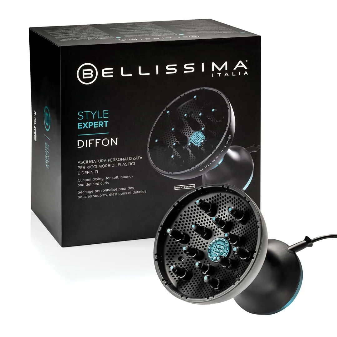 Bellissima Style Expert Diffon Difusor XL Profesional Cabello Rizado Iónico Anti-Encrespamiento 2 Velocidades 3 Temperaturas Cable
