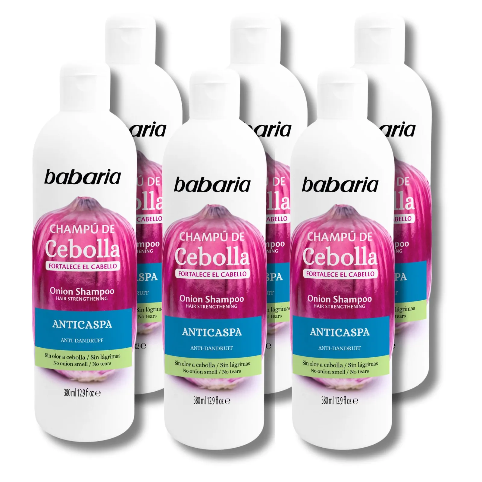 Pack 6 Champú Cebolla Babaria Anticaspa Antioxidante X6 380ml