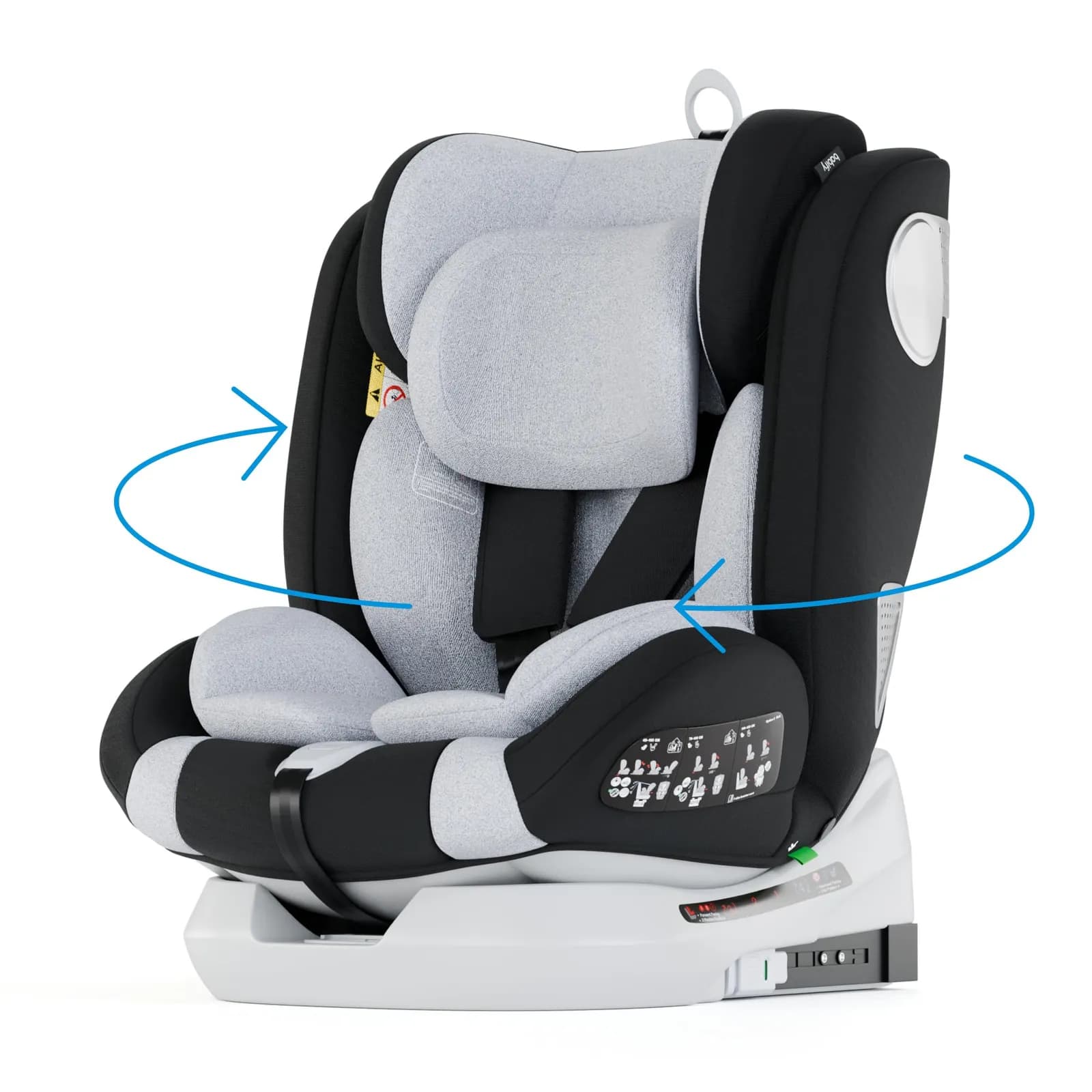 Silla de Coche Babify Onboard Isofix 40-150 cm, 0 Meses a 12 Años, Giratoria 360º i-Size ECE R129