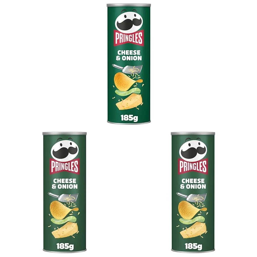 3 botes Pringles Cheese & Onion 185g
