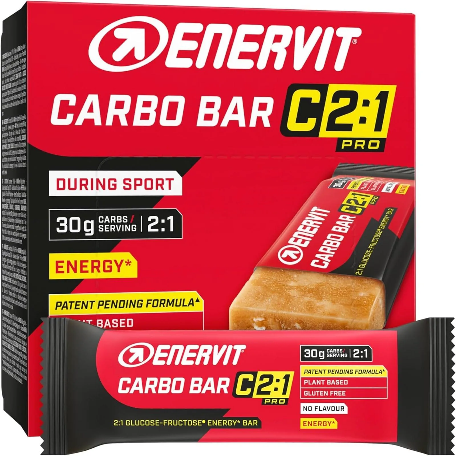 Enervit Carbo Bar C2:1PRO Sin Sabor - Barritas Energéticas (12x45g)