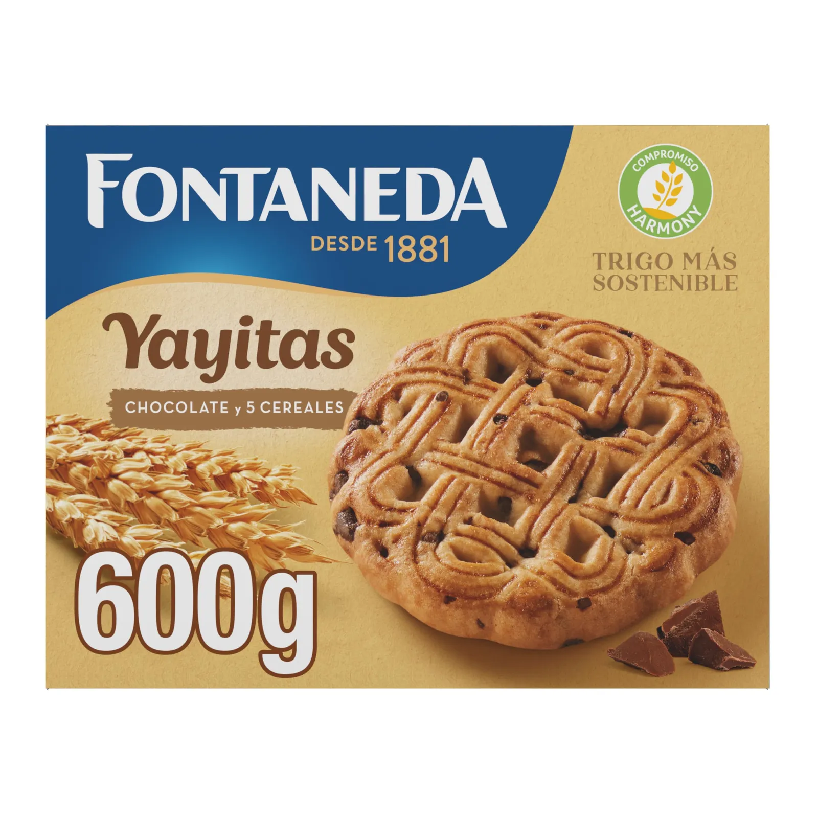 Fontaneda Yayitas Galletas 5 Cereales con Chocolate 600g