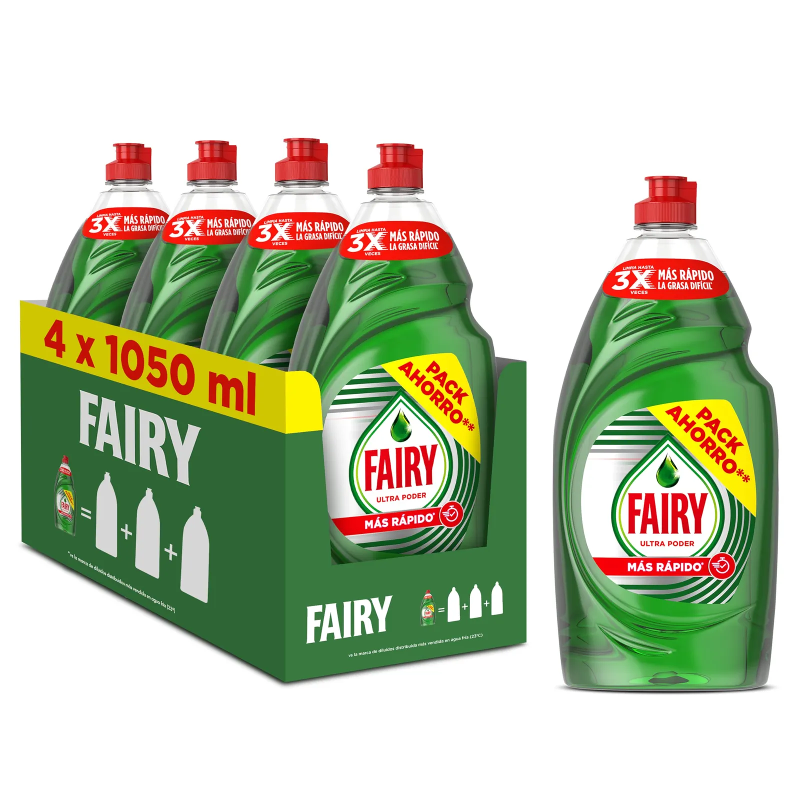 Pack 4 x Fairy Ultra Poder Original 1050ml