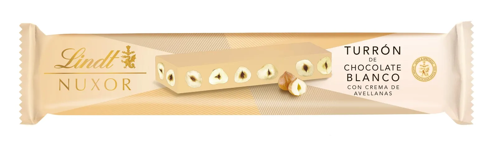 Turrón Lindt NUXOR Chocolate Blanco Avellanas 200g