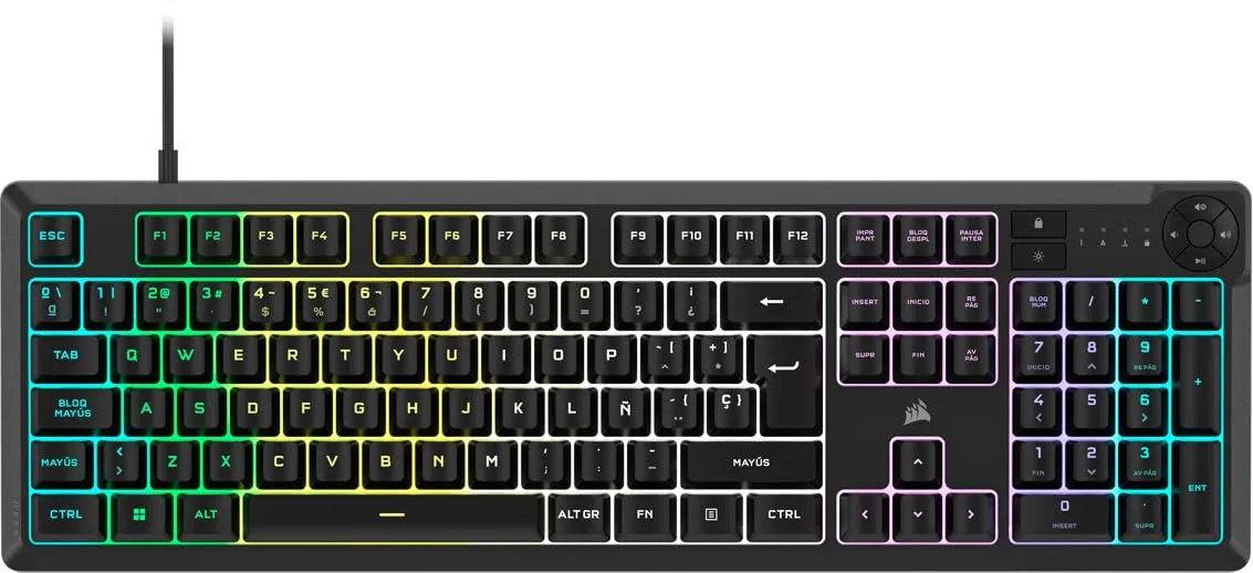 Corsair K55 Core RGB: Teclado de Membrana para Gaming (ES-QWERTY)