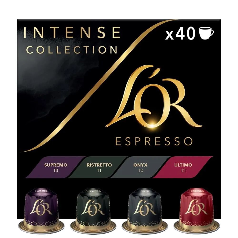 L'OR Cápsulas de Café Colección Intenso, 40 Cápsulas Compatibles Nespresso
