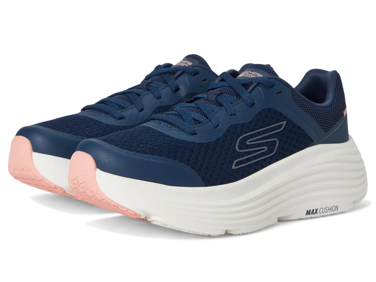 Skechers MAX Cushioning Endeavour Canova - Zapatillas Deportivas Mujer Azul Marino/Rosa