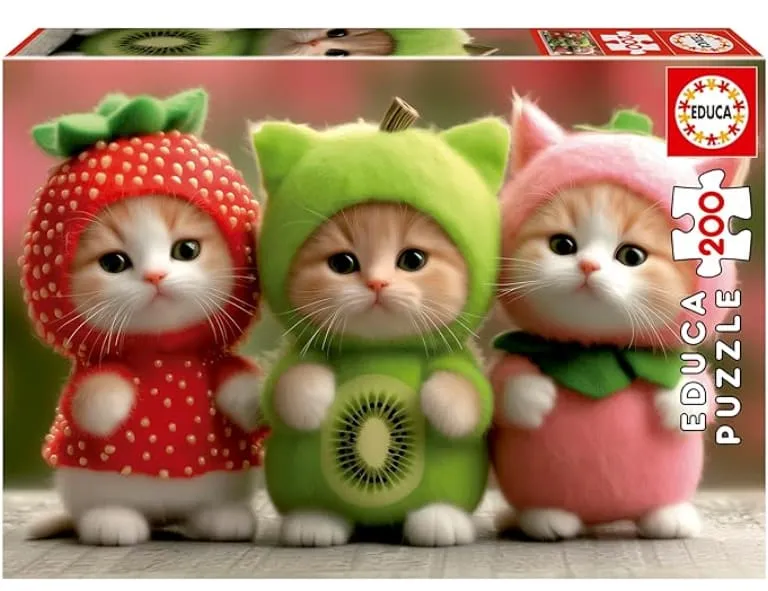 Educa Puzzle Infantil 200 Piezas Gatitos Frutales 40x28cm