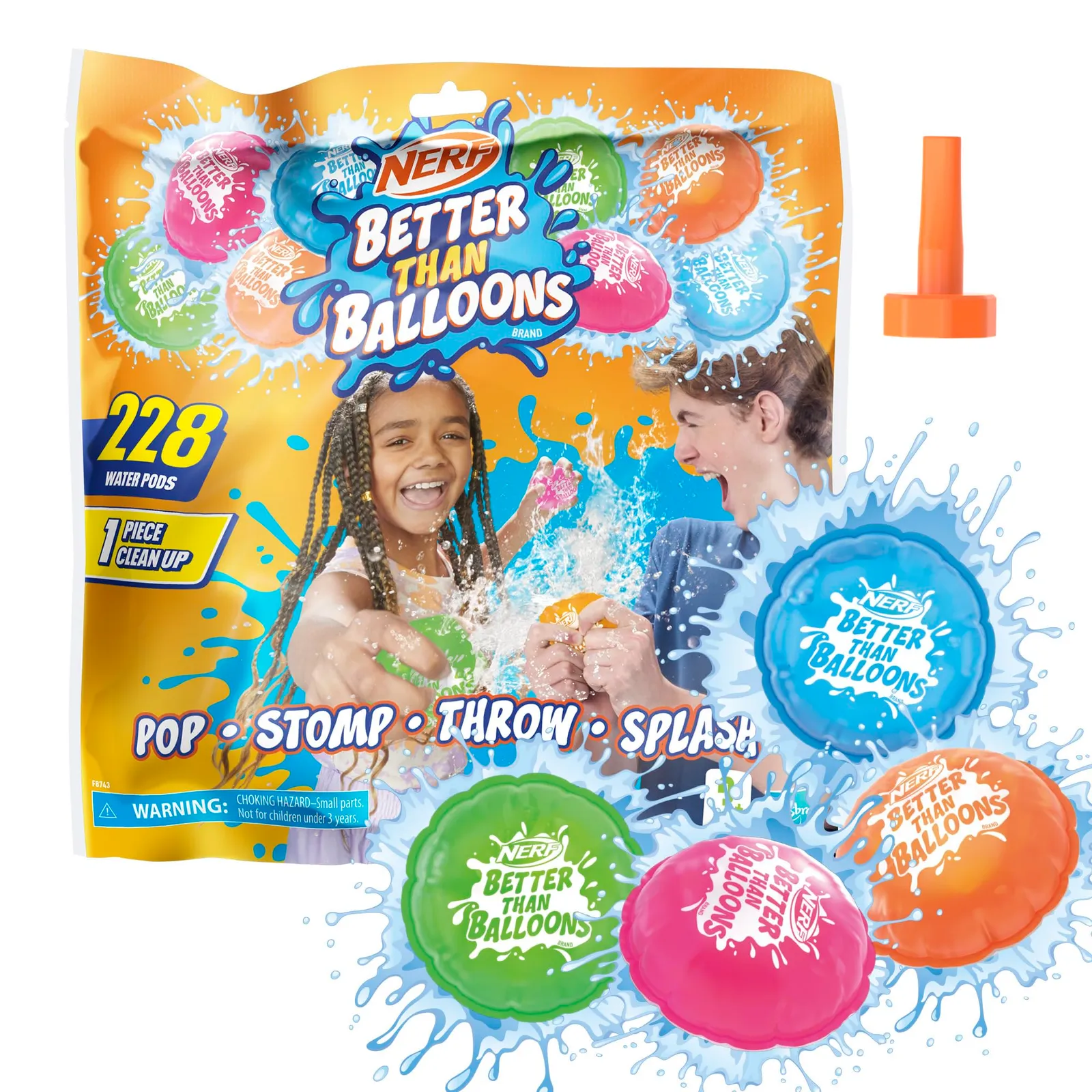Nerf Cápsulas Acuáticas Better Than Balloons, Pack 228 Unidades