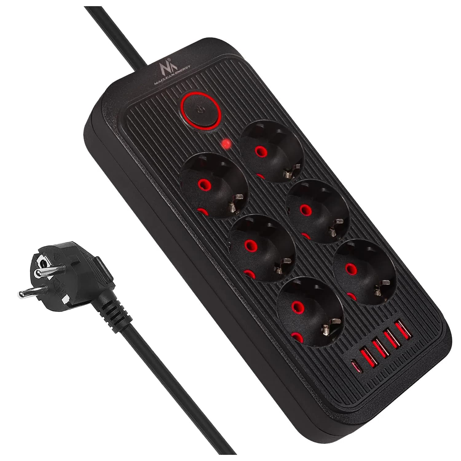 Regleta Maclean con 6 conectores y cable de 1.5 metros