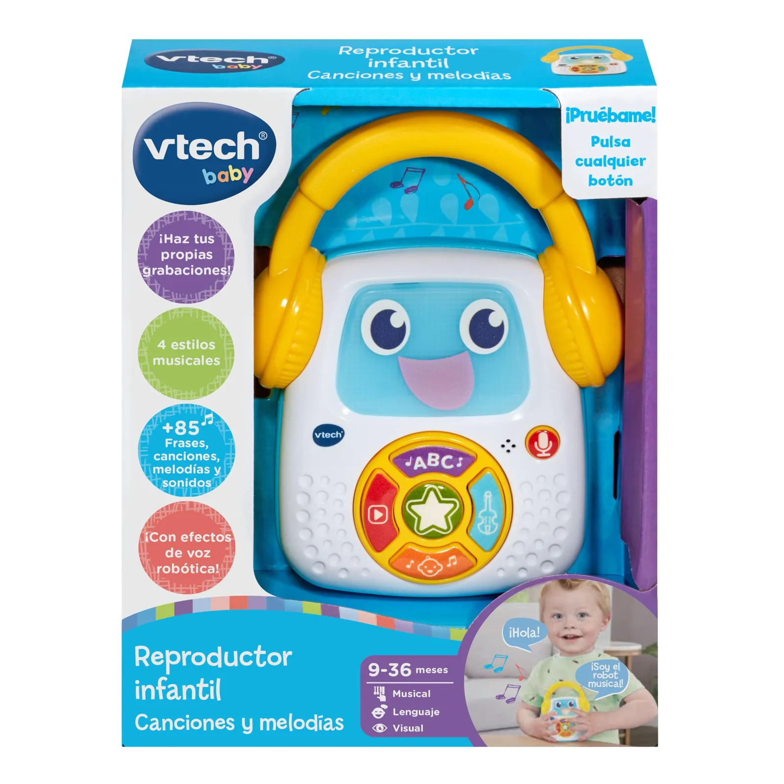 VTech Baby Reproductor Infantil Musical con Grabadora de Voz (Español)