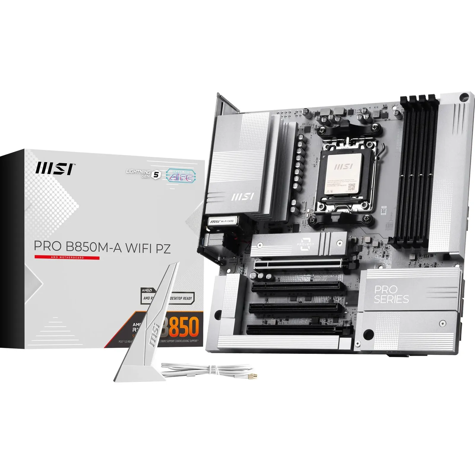MSI PRO B850M-A WIFI PZ: Placa base AM5 MATX con conexión trasera, Wi-Fi 7 y 5G LAN