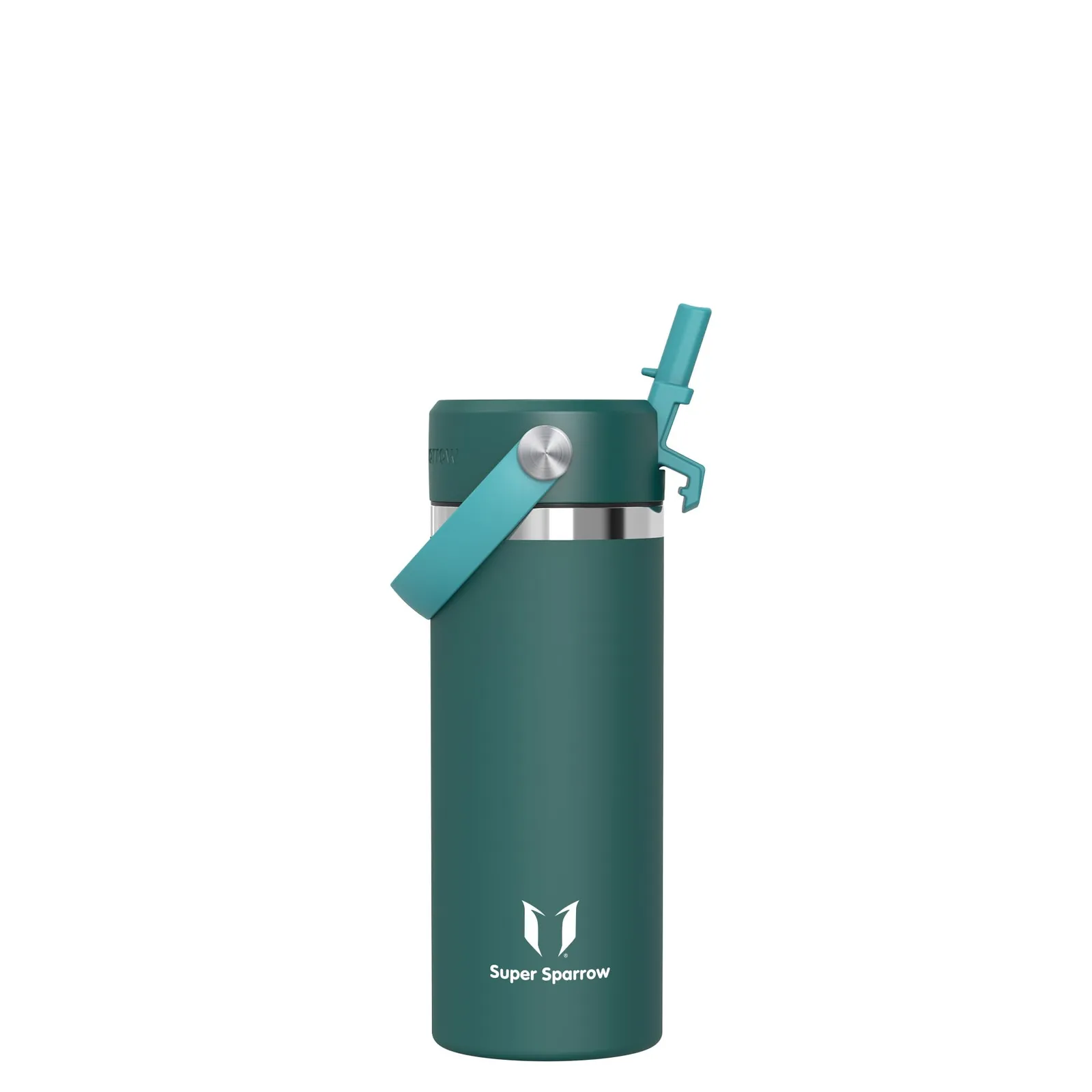 Sparrow SwivelSip Botella Térmica Infantil 500ml Acero Inoxidable Boca Ancha con Pajita Antifugas