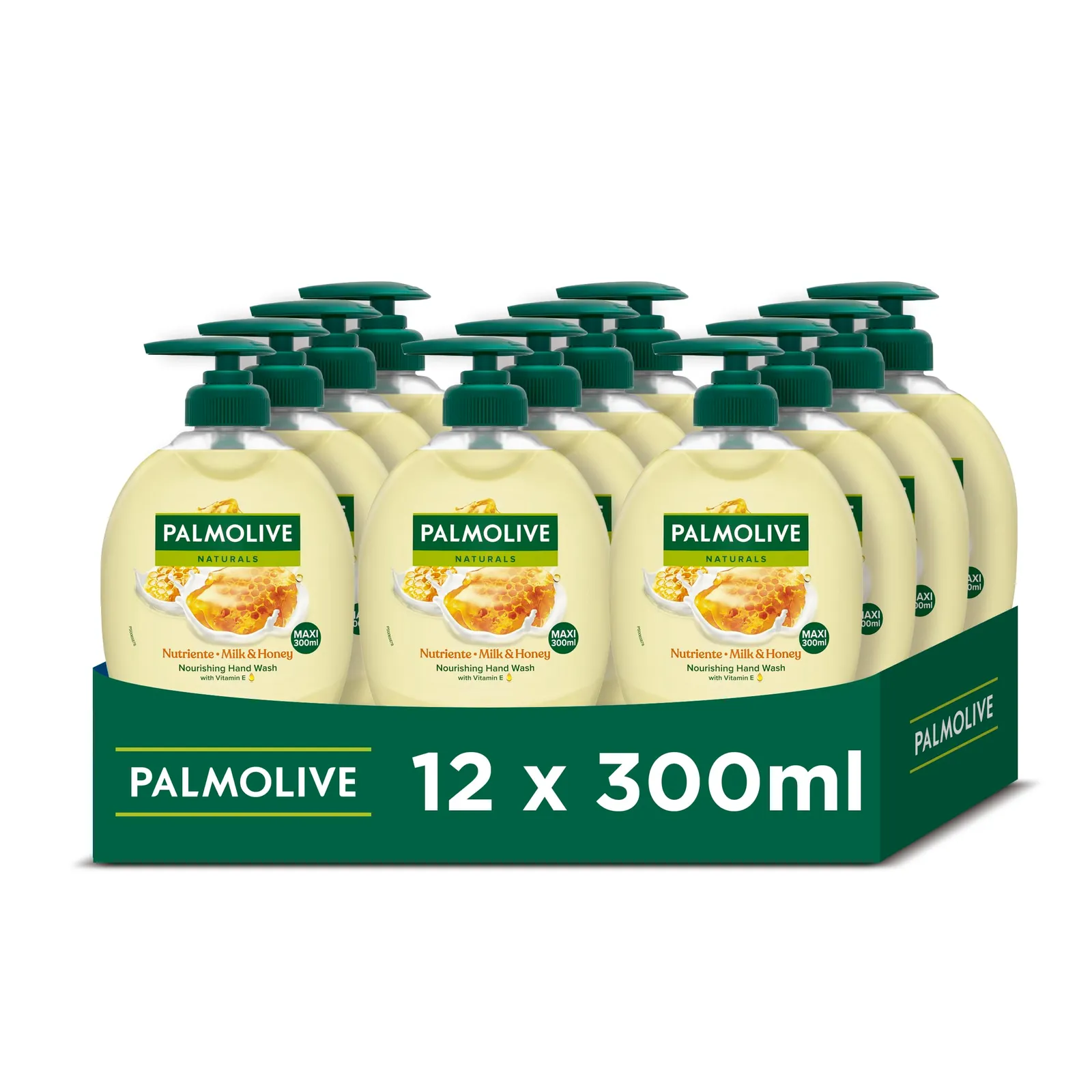 Pack 12x Palmolive Jabón Líquido Leche y Miel 300ml