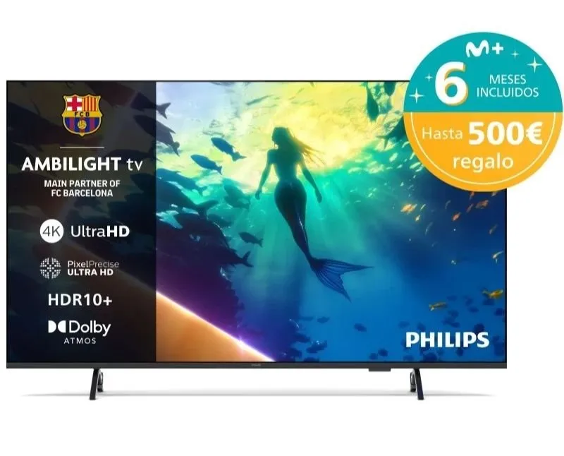 TV Philips 65PUS8010 65" 4K UHD LED Ambilight Smart TV con Titan OS y Dolby Atmos