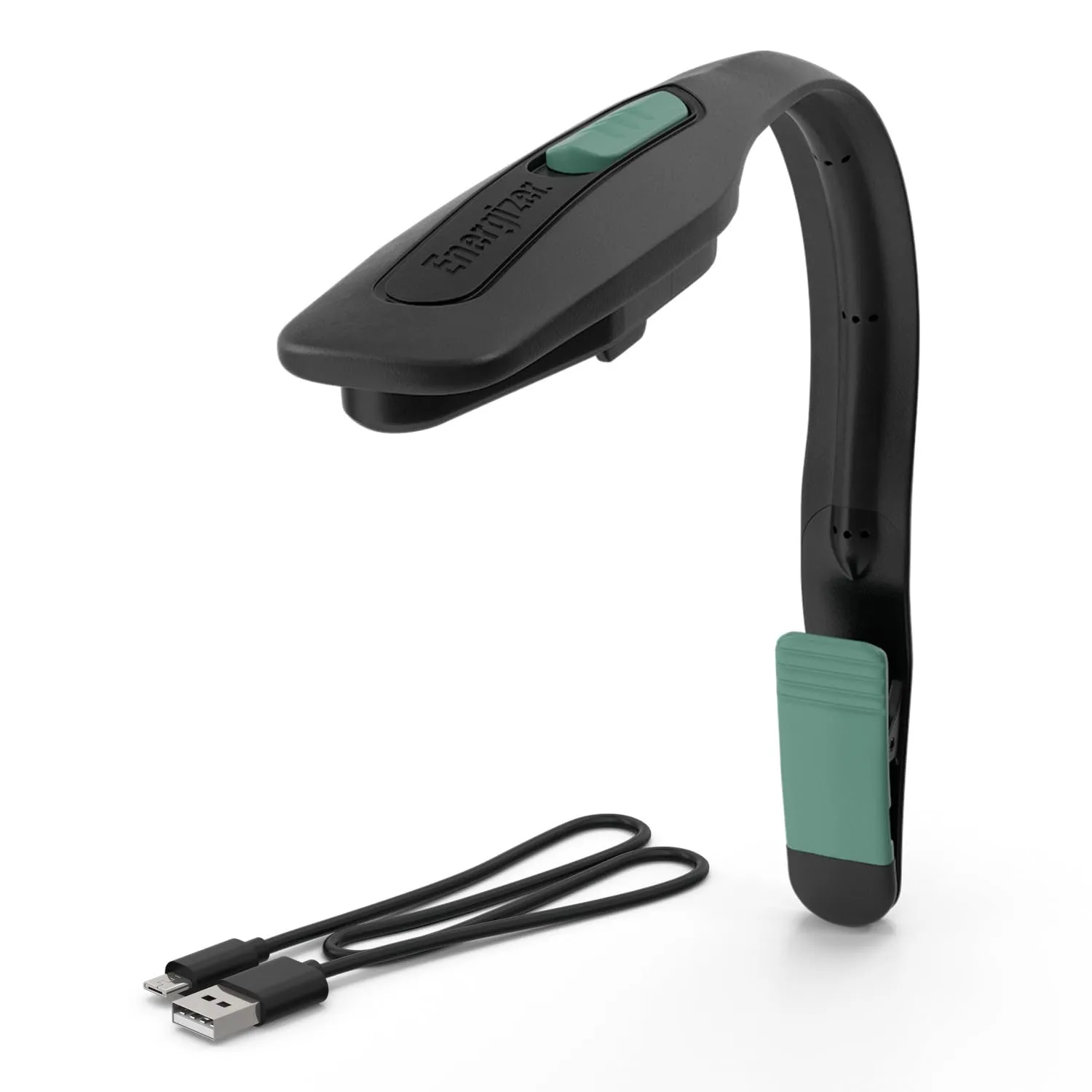 Energizer Luz de libro LED recargable con clip, luz cálida, cuello flexible, USB