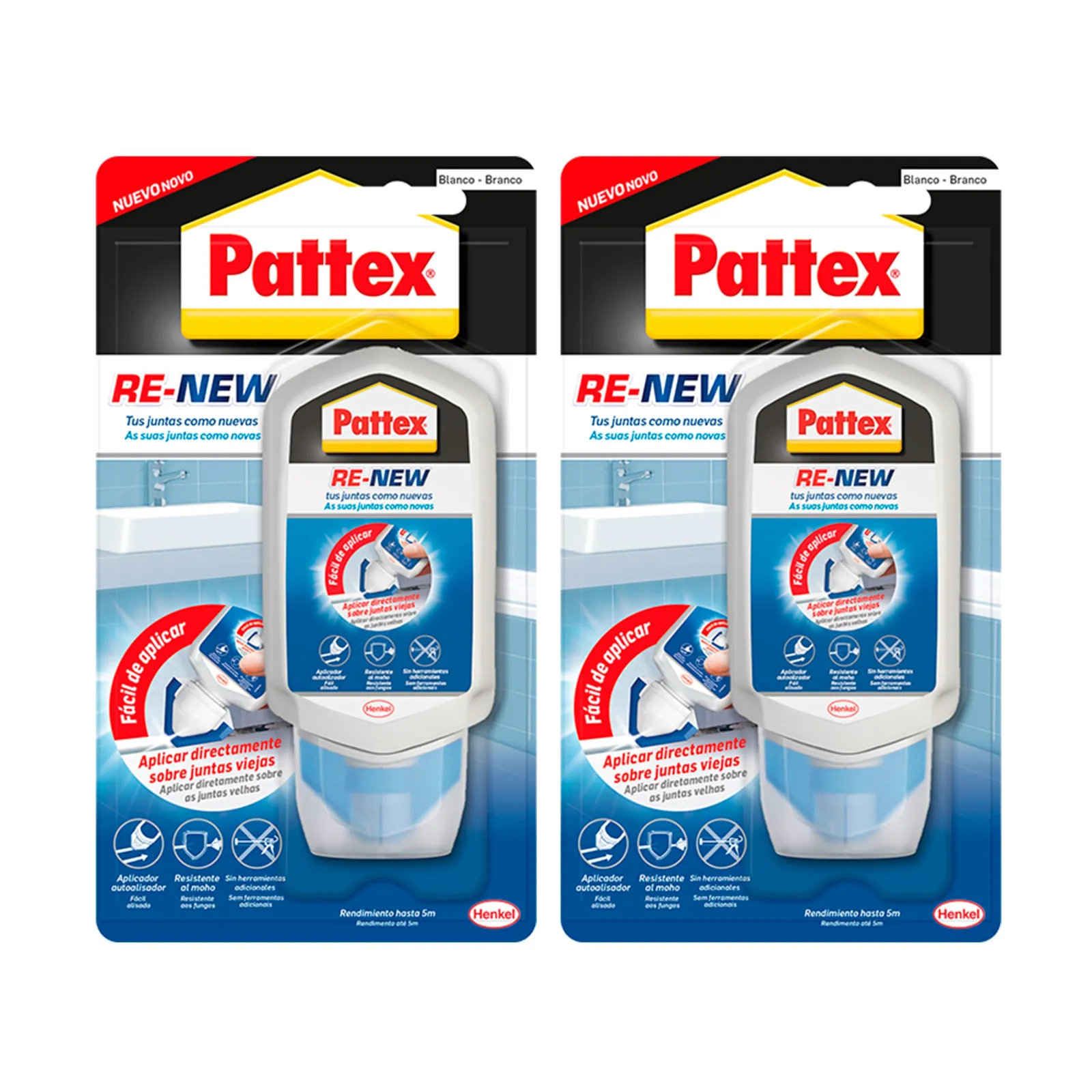 2x Silicona Blanca Pattex para Baño (80ml)