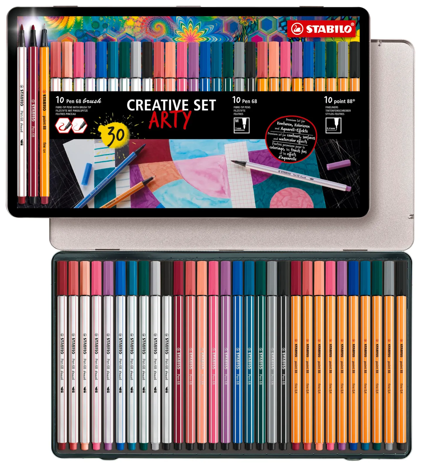Estuche Metálico STABILO ARTY con 30 Rotuladores