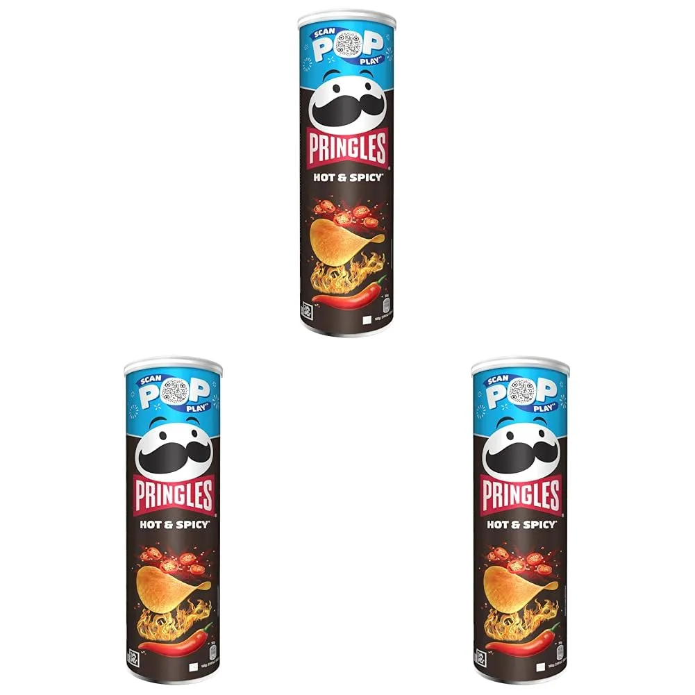 Pack 3 Latas Pringles Hot & Spicy 185g