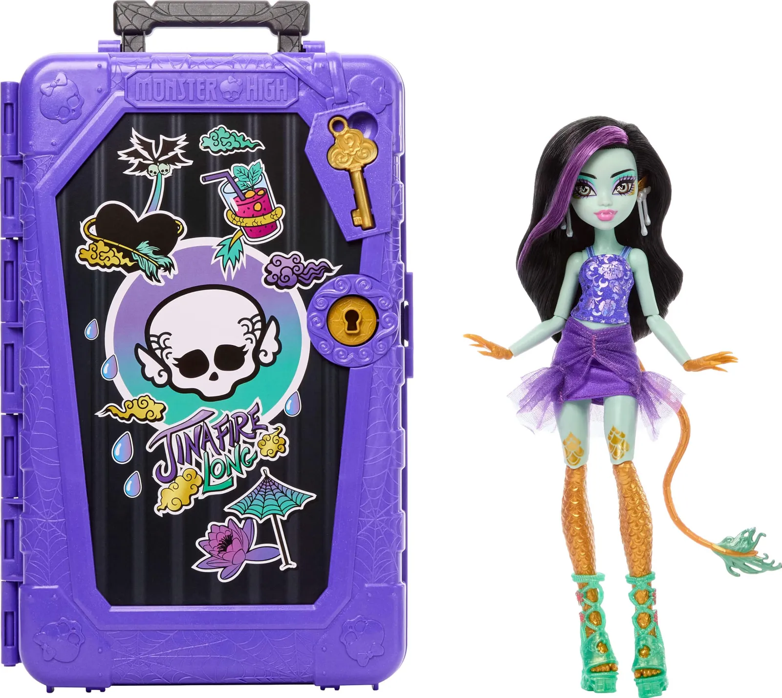 Monster High Skulltimate Secrets Jinafire Long Muñeca con Maleta y 19+ Sorpresas