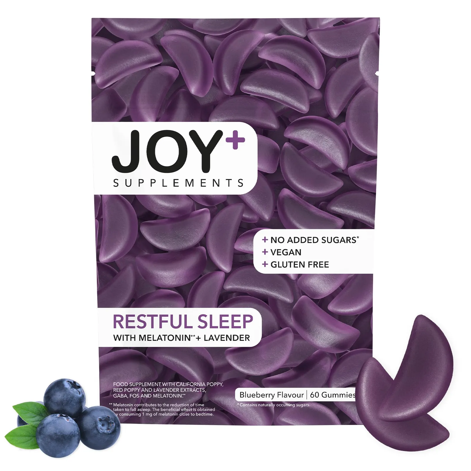 Gominolas para Dormir JOY+ RESTFUL SLEEP Melatonina Arándanos 60 Gummies