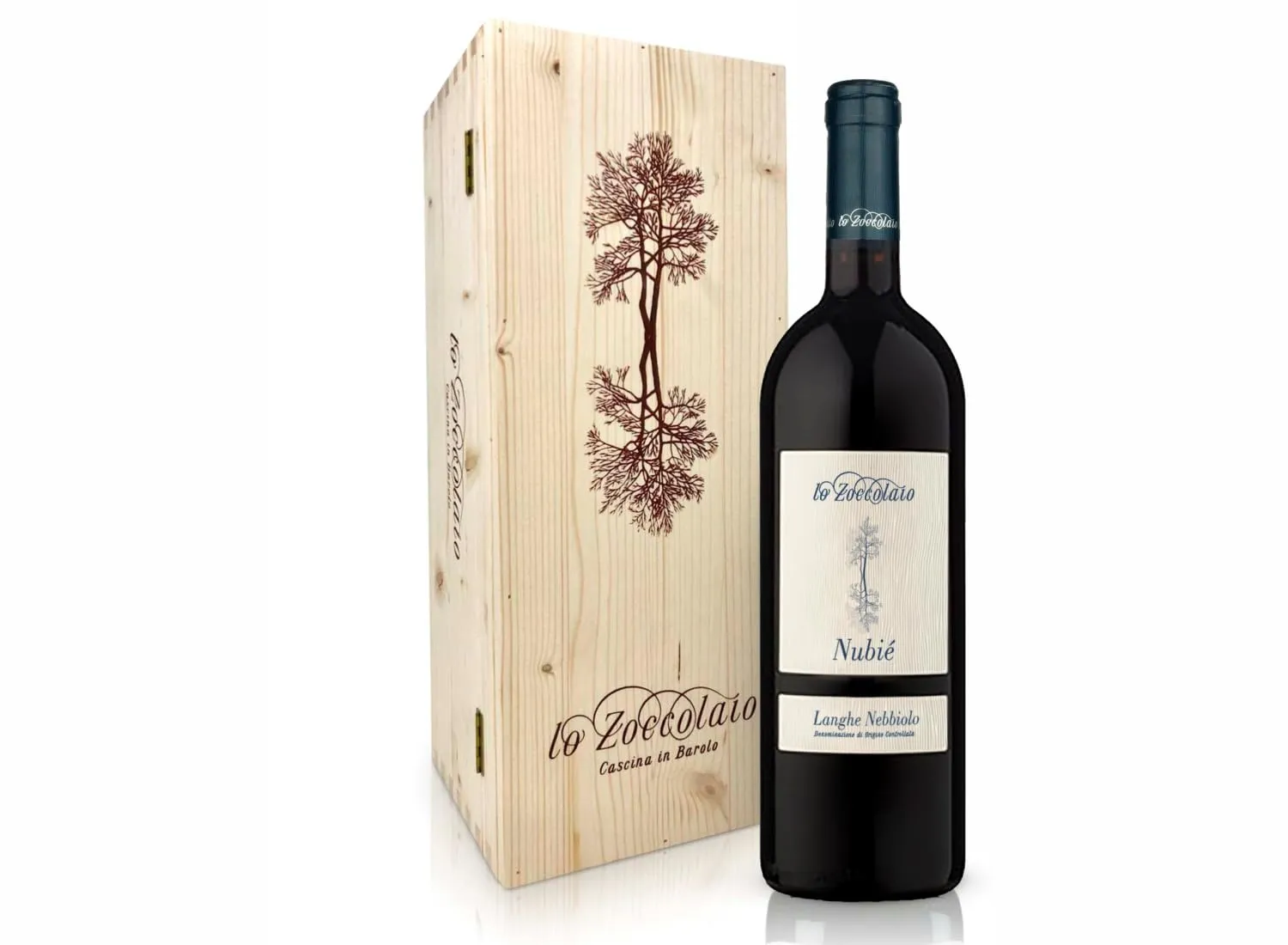 Vino Tinto Italiano Lo Zoccolaio Langhe Nebbiolo DOC Nubie' Estuche Madera - 1 Botella 750ml