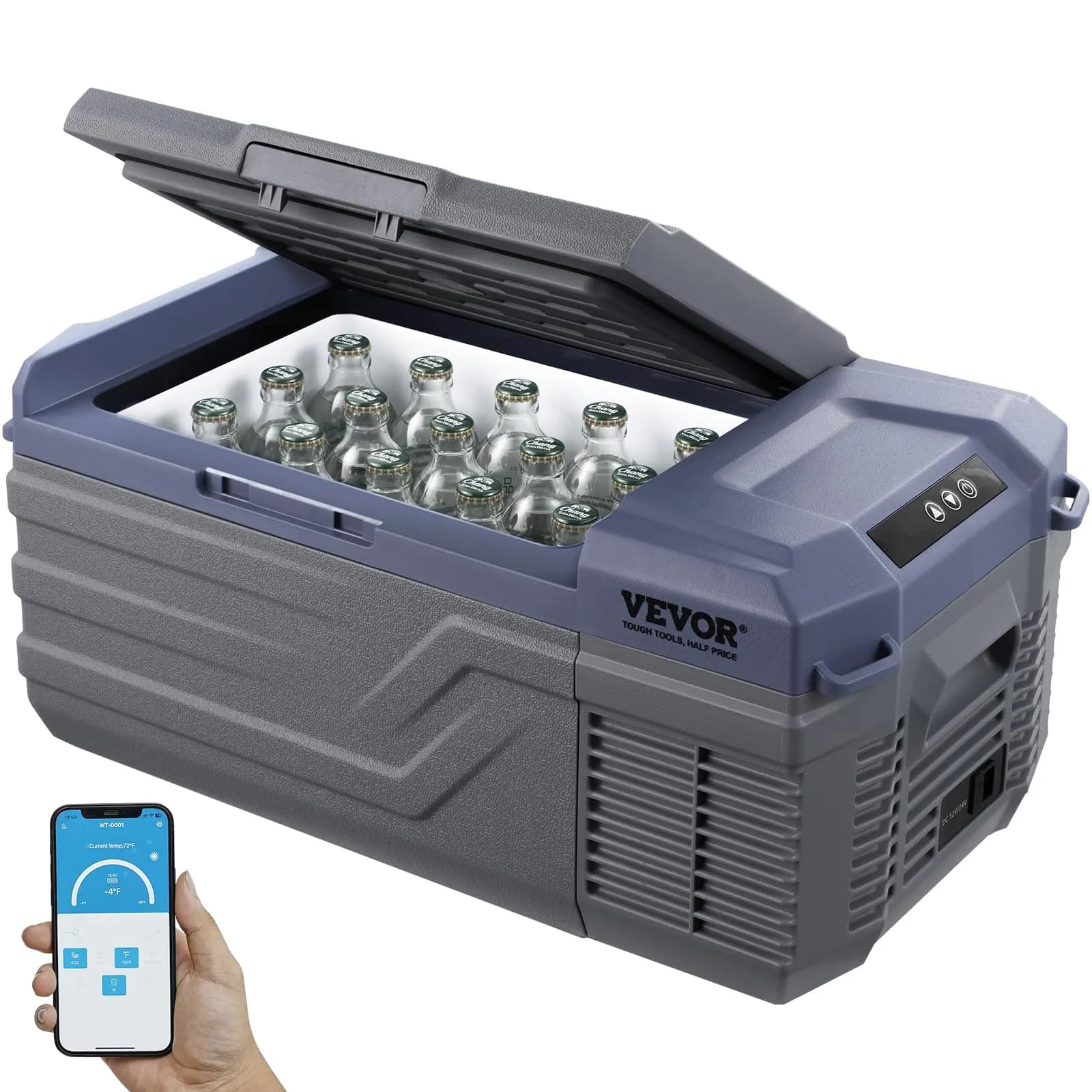 VEVOR Nevera Portátil 15L: Frío Ajustable (-20°C a 20°C) para Coche, Hogar y Camping