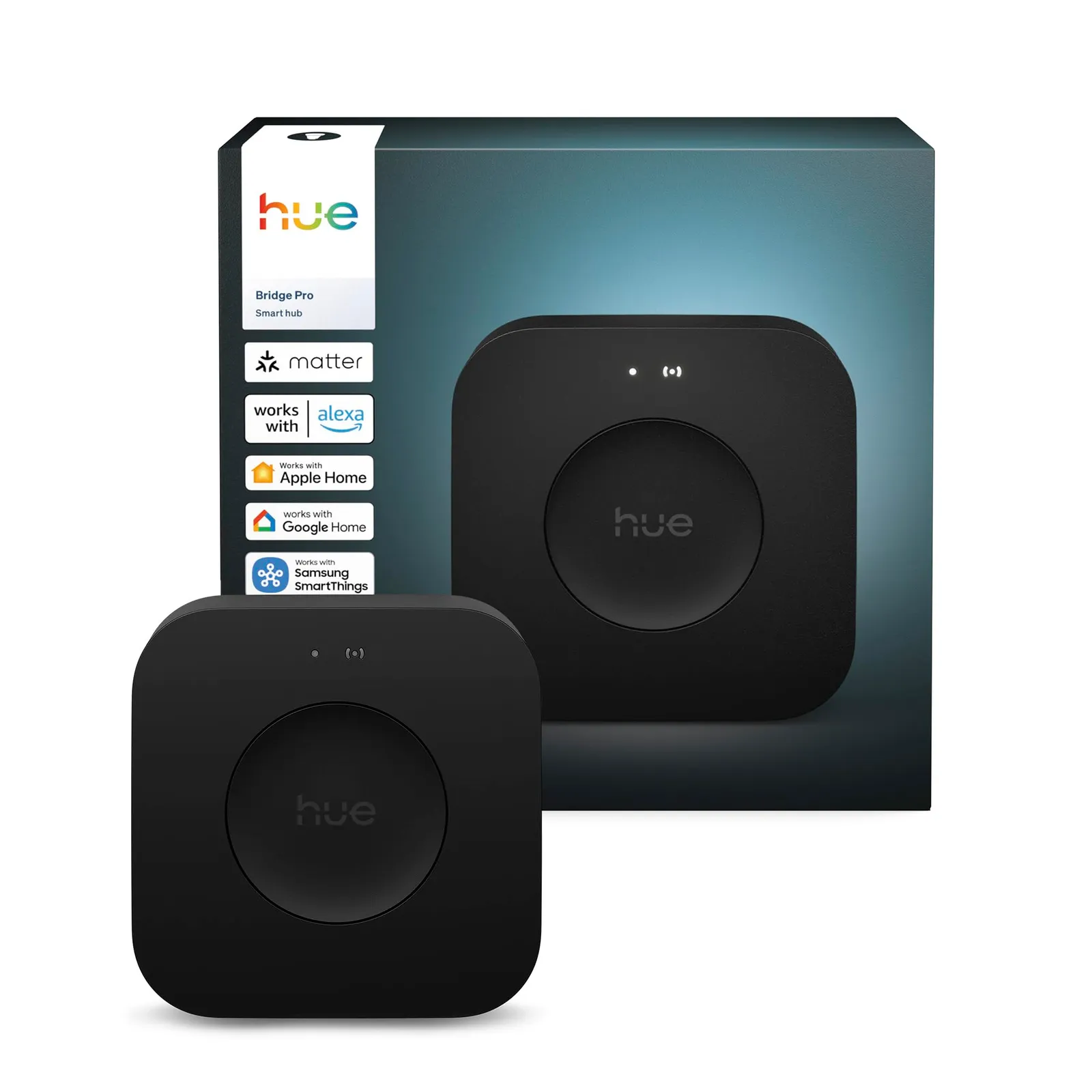 Philips Hue Bridge Pro: Hub Luz Inteligente Nueva Gen, Inalambrico, Cifrado Avanzado, Soporta +150 Luces y 50 Accesorios, Compatib