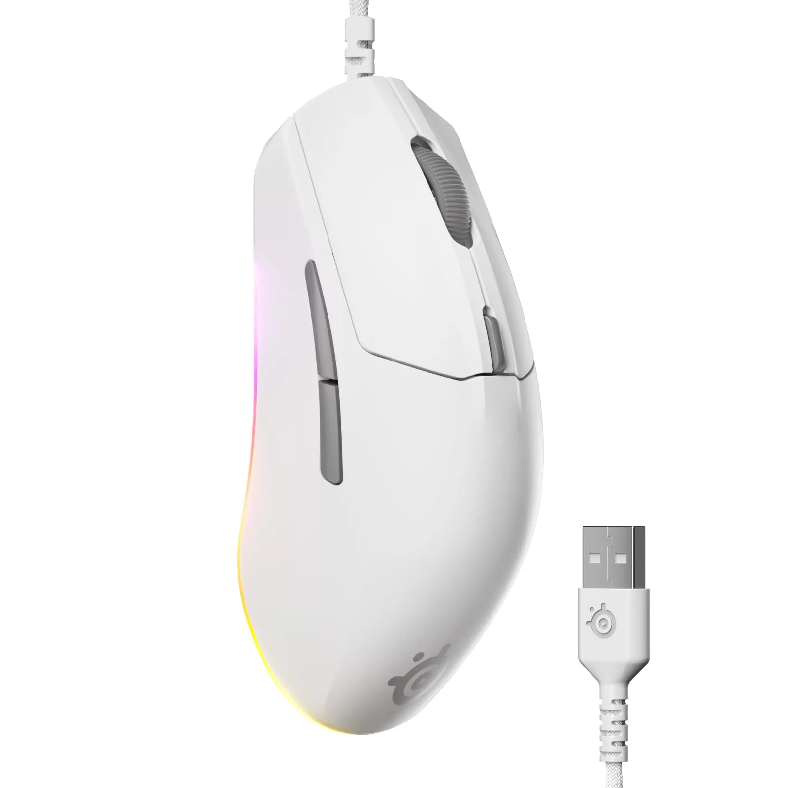 SteelSeries Rival 3 Gen 2: Ratón Gaming Óptico 8500 dpi, 60M clics, Bajo Latencia, Blanco
