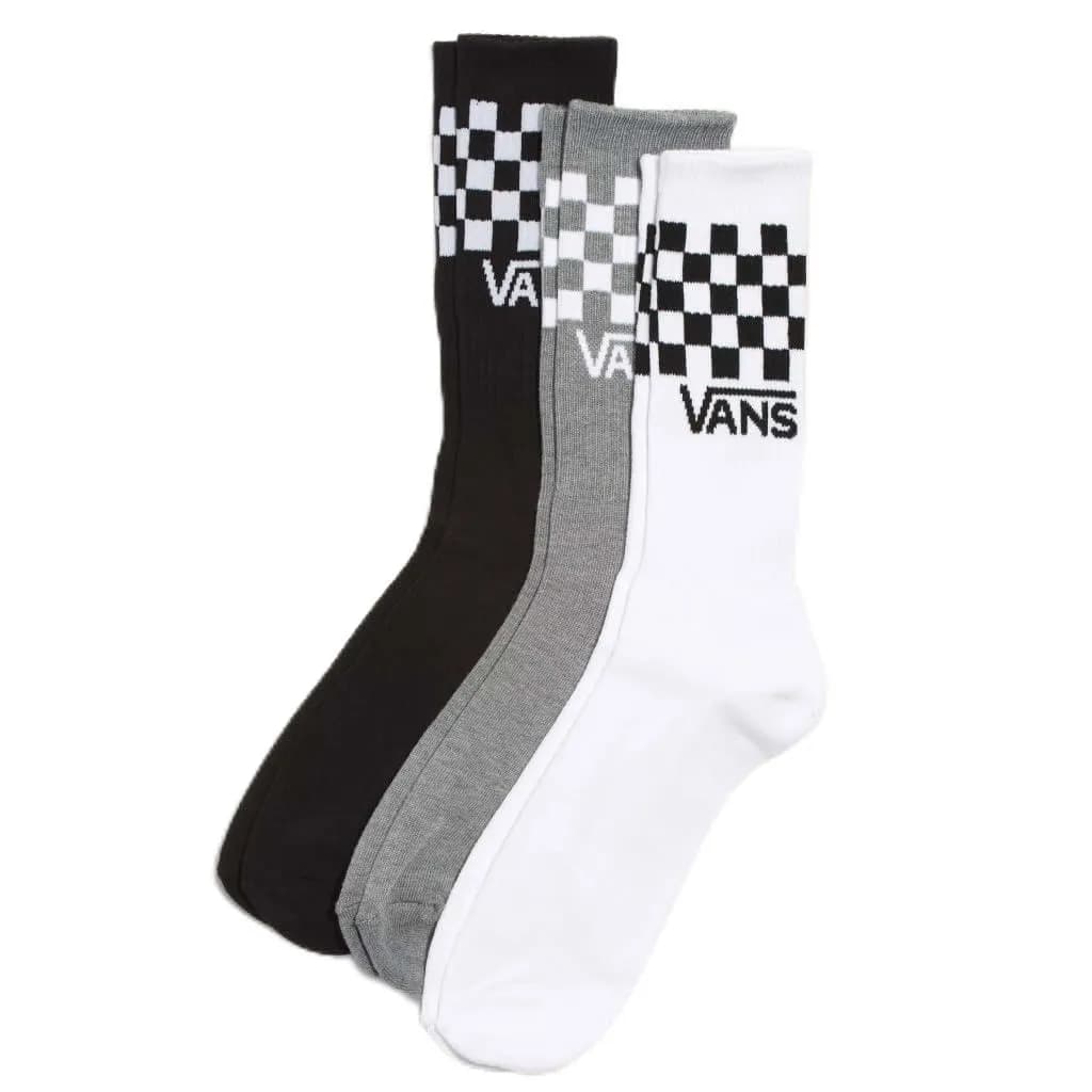 Vans Classic Check Crew Calcetines Unisex (3 Pares)