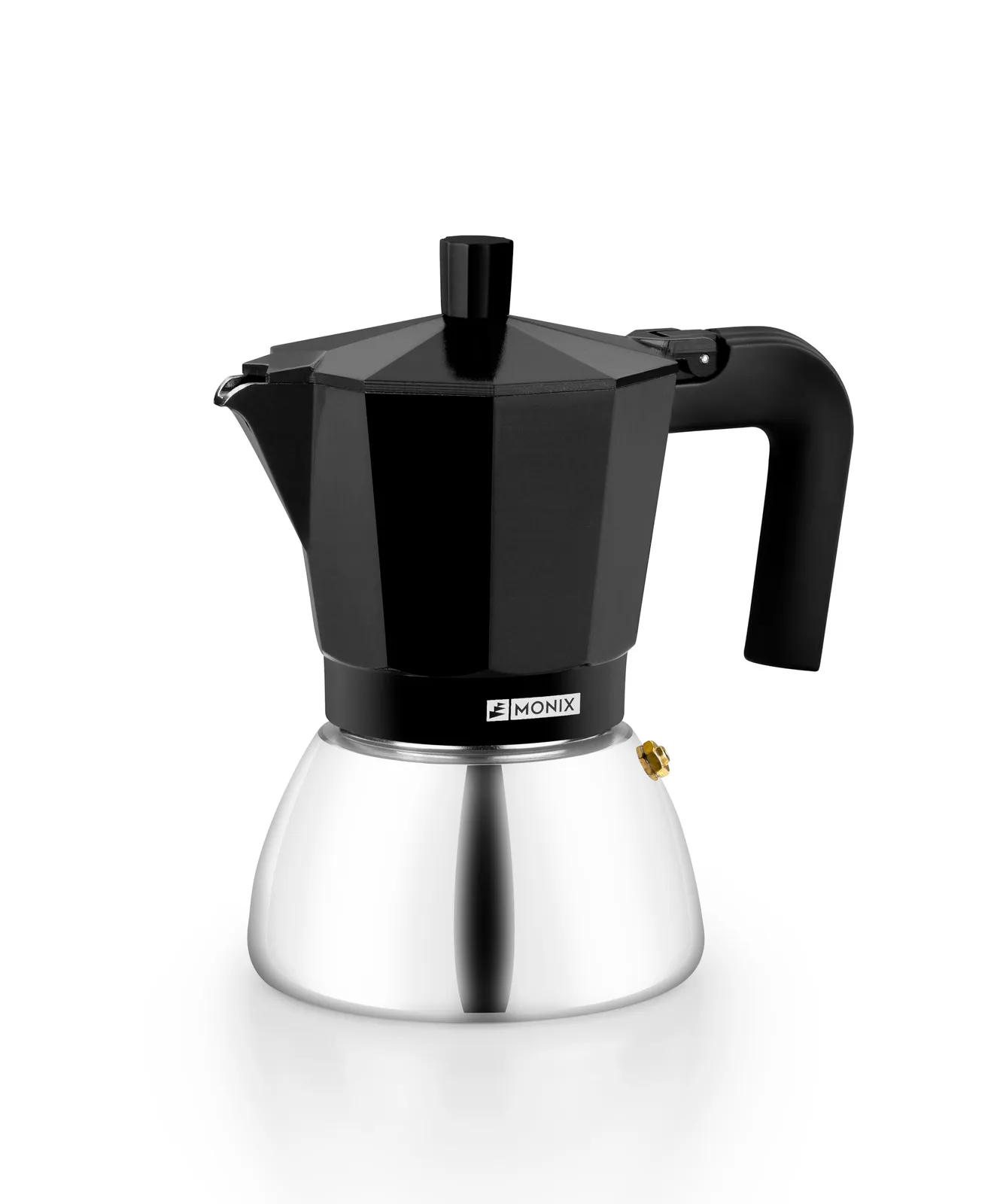 Cafetera Italiana Monix Induction Inox - 6 Tazas, Aluminio/Acero Inoxidable, Apta Inducción