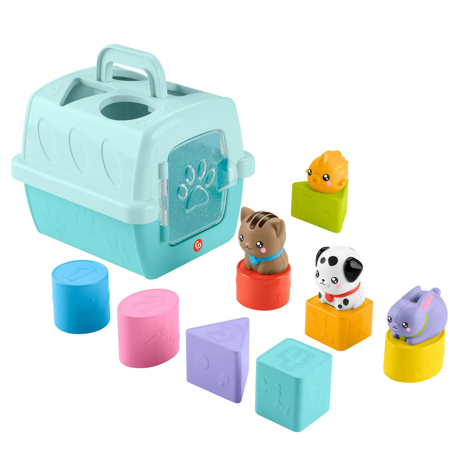 Fisher-Price FP Pets Transportín Clasifica y Guarda, Juguete Motricidad Fina Bebés 6 Meses+