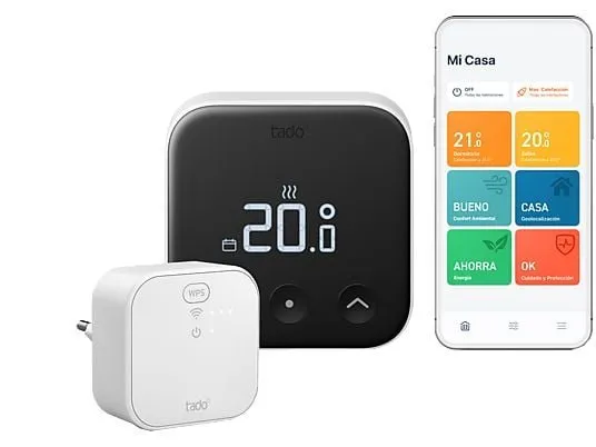 Tado Kit Inicio Termostato Inteligente X con Cableado y Bridge