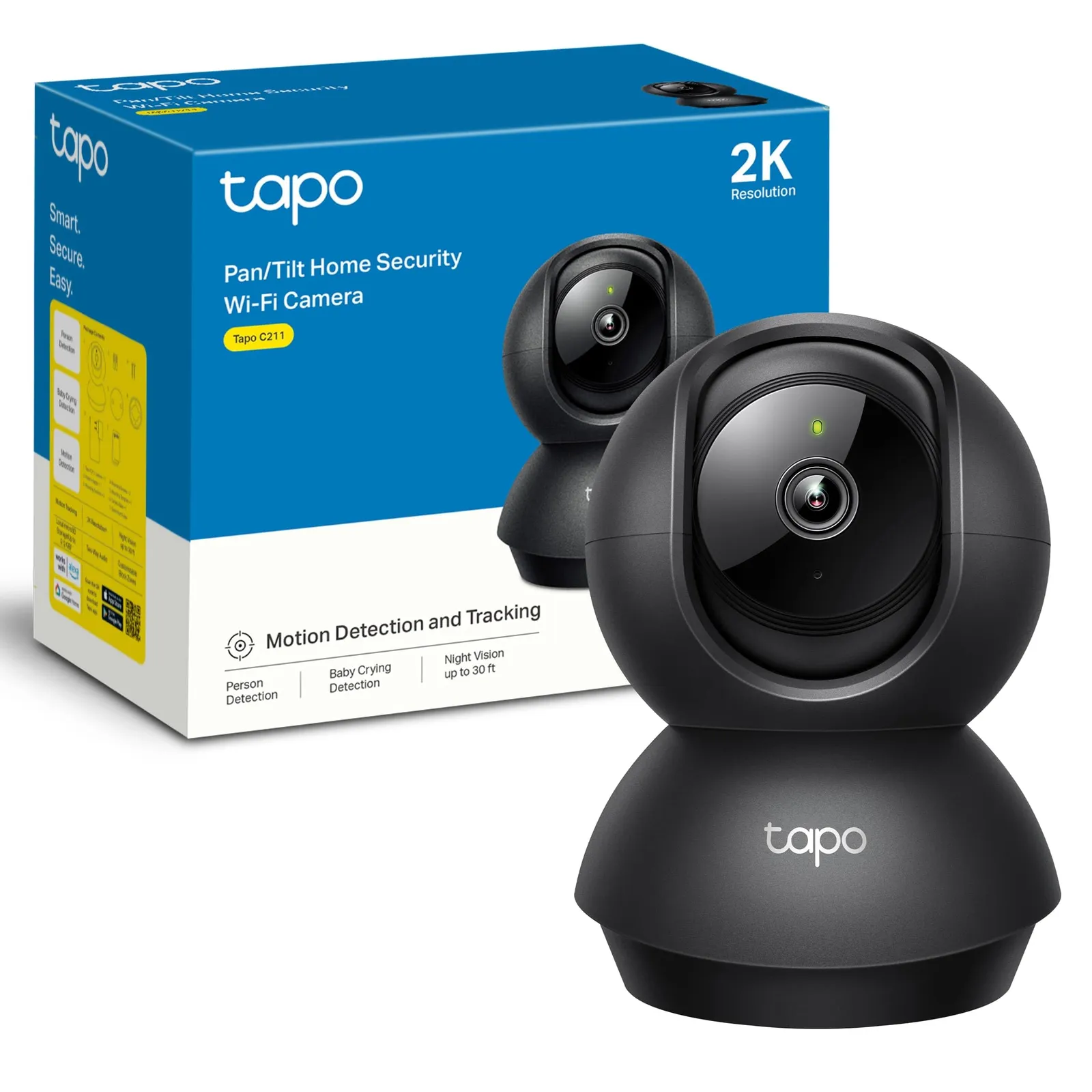 Tapo C211: Cámara de Seguridad Interior 2K Panorámica 360°
