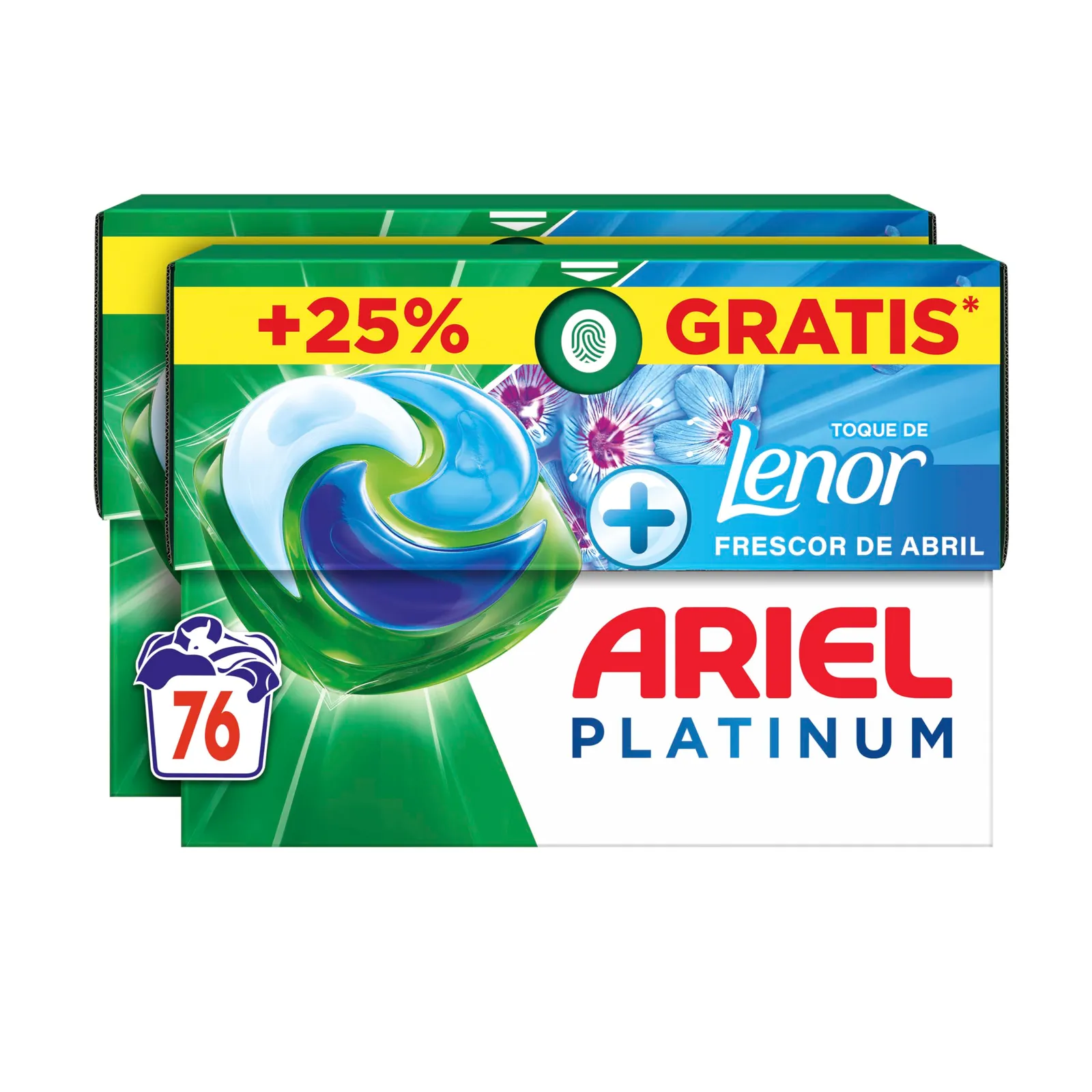 ARIEL PODS Platinum Detergente Lavadora Liquido 76 Capsulas Frescor de Abril