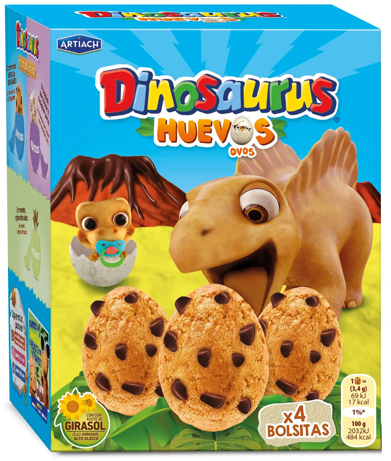 Pack 3 Cajas Galletas Artiach Dinosaurus Huevos 140g
