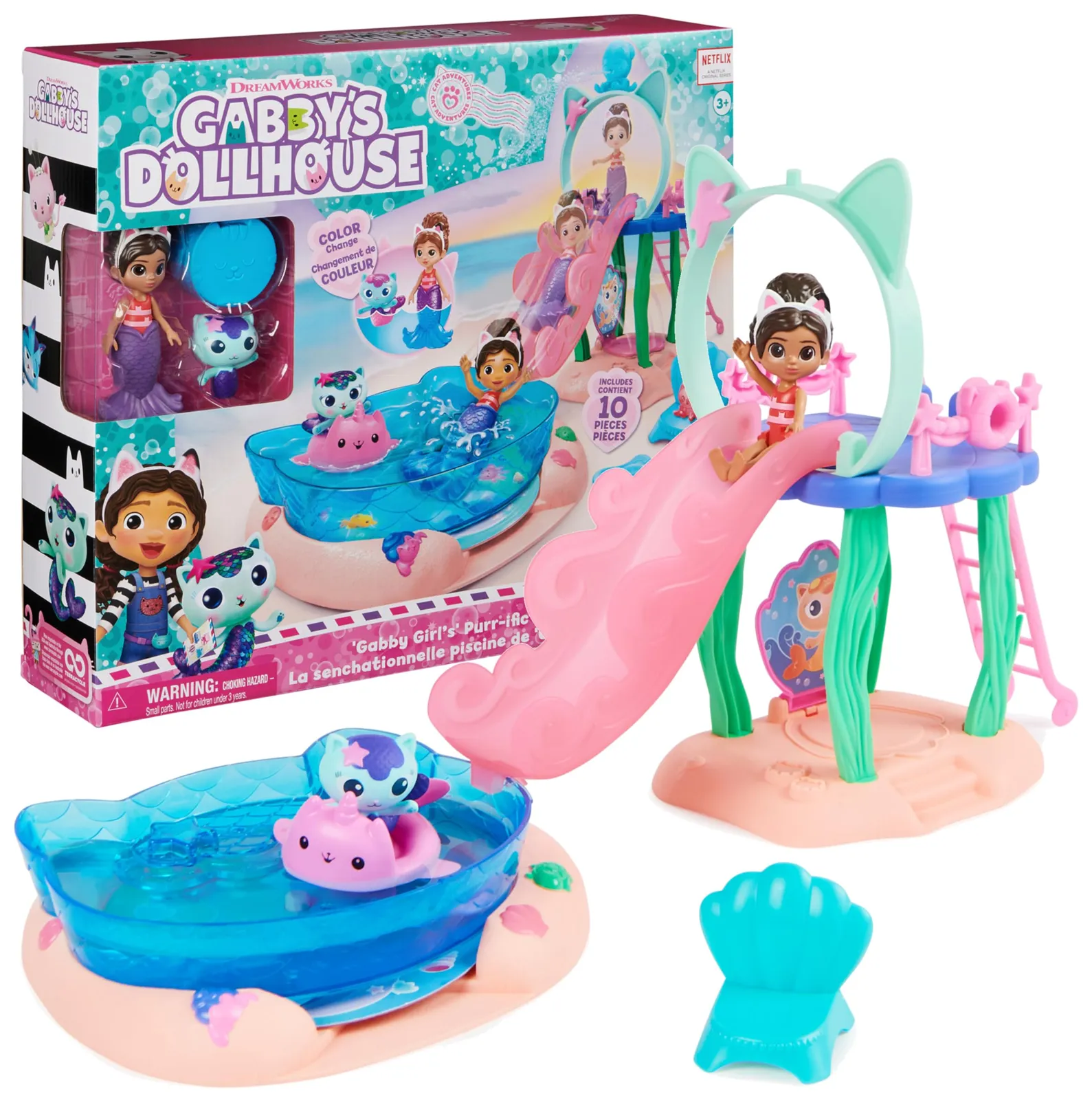 Set Gabby's Dollhouse Piscina con Figuras